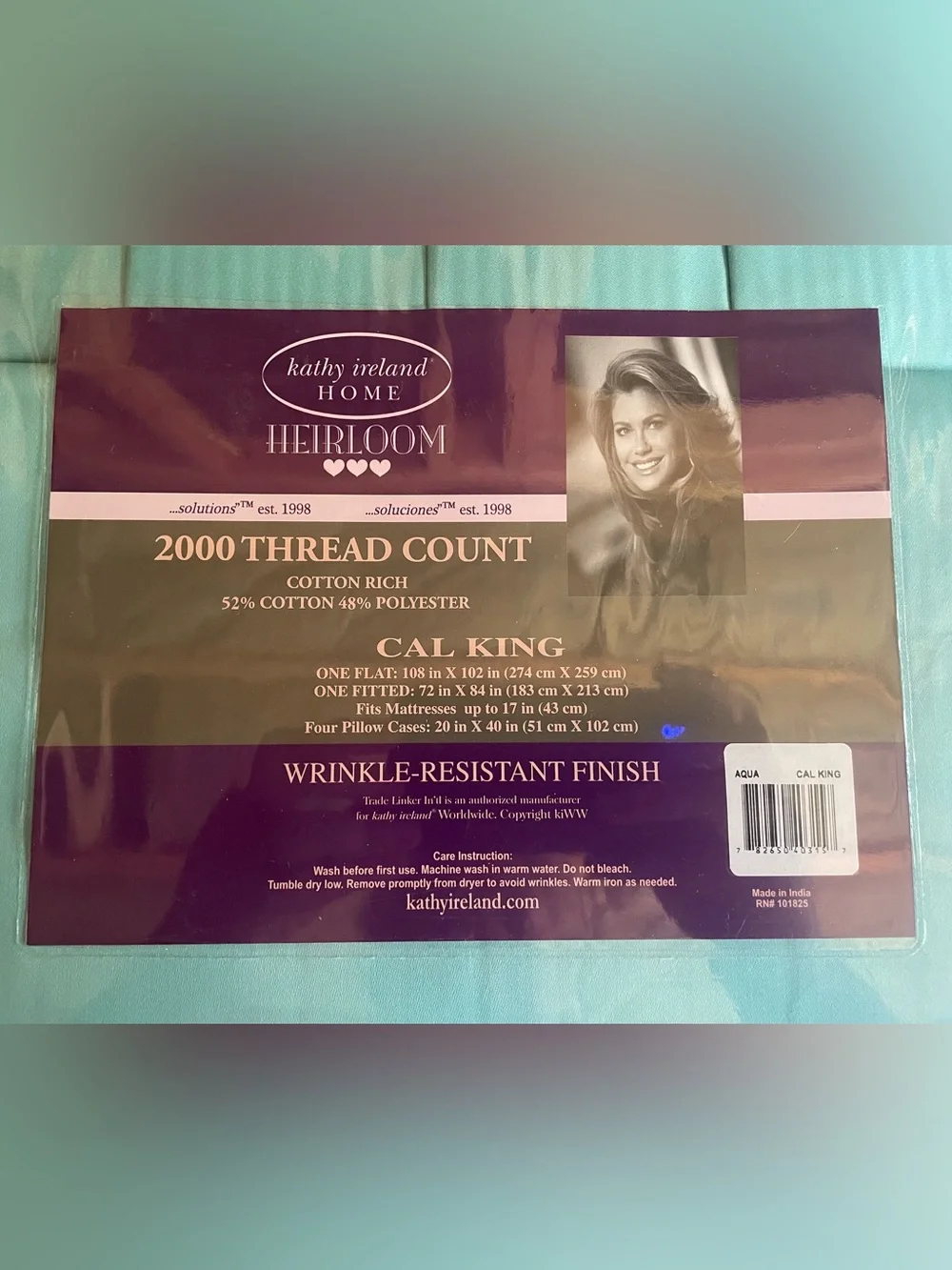 kathy ireland Aqua Blue Microfiber Sheet Set